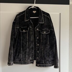POL Black Studded Jean Jacket